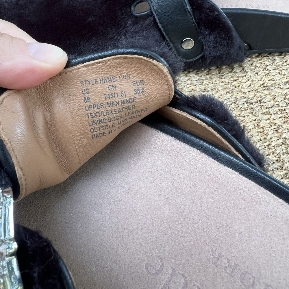 Kate Spade New York Cici Faux Fur Clogs Gem Buckle - Picture 6 of 7